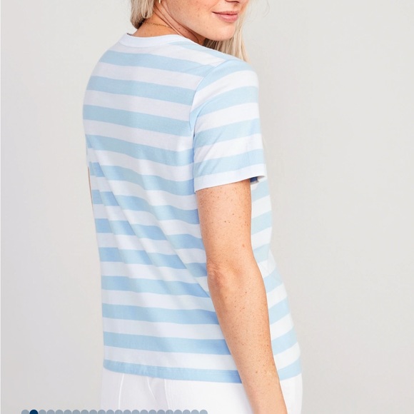 NWT OLD NAVY EveryWear Striped T-Shirt COLOR BLUE AND WHITE STRIPE - Picture 4 of 6